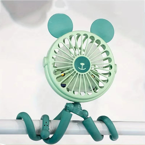 Baby Stroller Fan Octopus Shaped Funny Fan with Flexible Tripod Wrapped USB Rechargeable Portable Fan for Car Seat Bed Outdoor