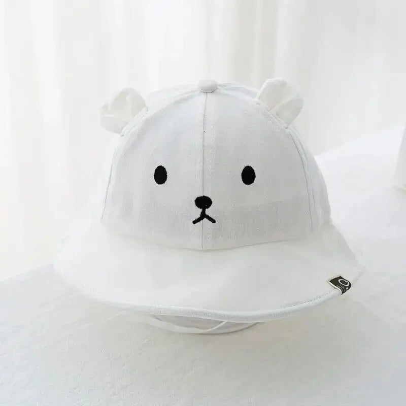 Cute Baby Bucket Hat with Ears Cute Bear with Ears Cute Bear Girl with Ears Cotton Baby Hat