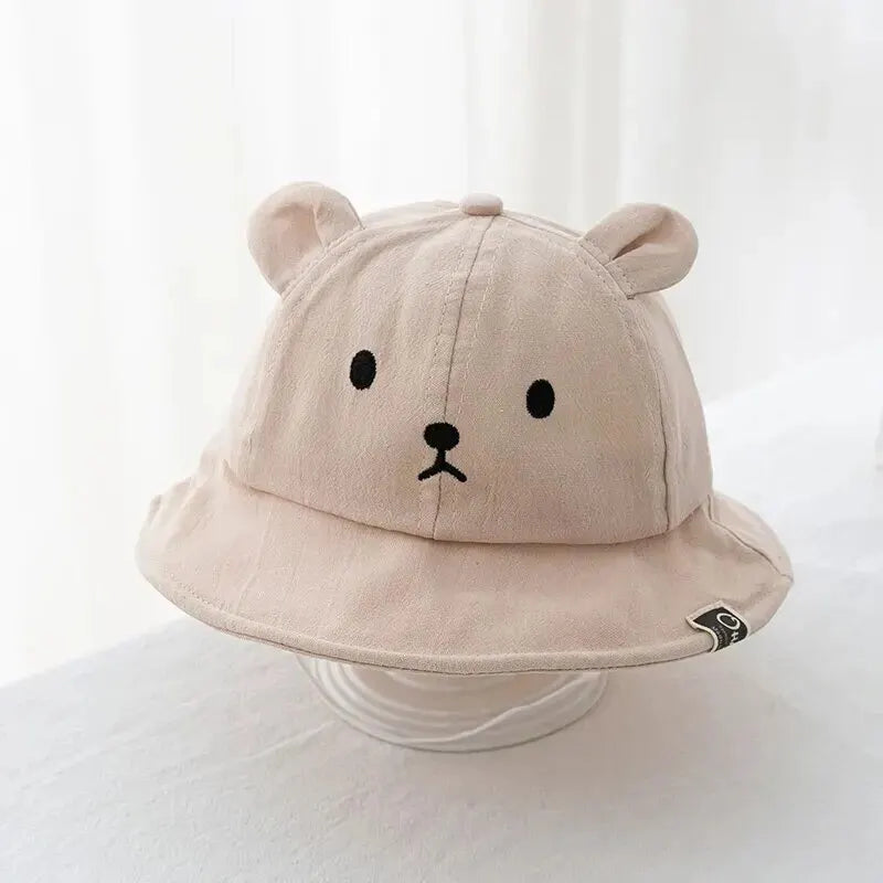 Cute Baby Bucket Hat with Ears Cute Bear with Ears Cute Bear Girl with Ears Cotton Baby Hat