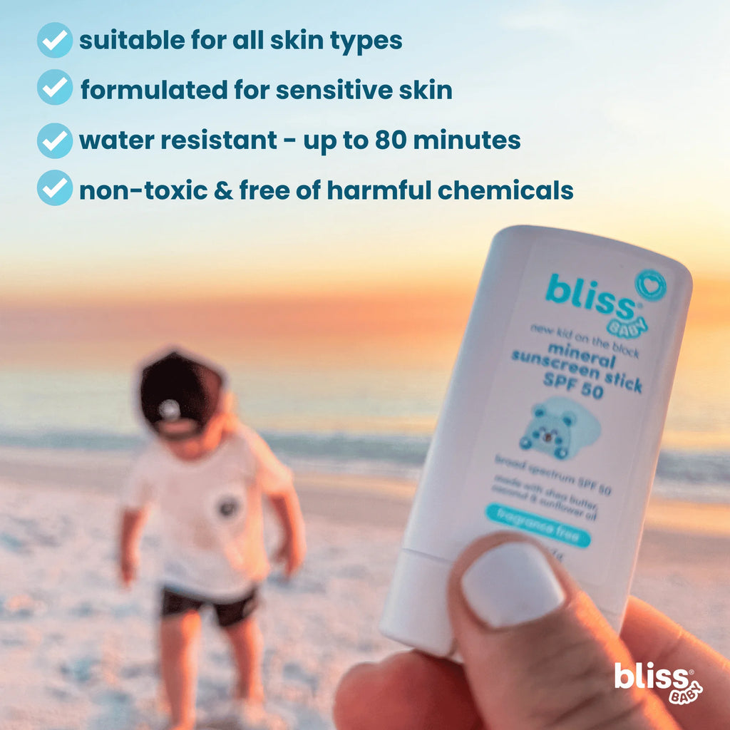 Mineral Sunscreen Stick, Premium SPF 50, Natural Zinc Oxide, Fragrance-Free, Hypoallergenic & Dermatologist Tested, Water-Resistant, Vegan, Sensitive Skin - for Babies, Kids & Family