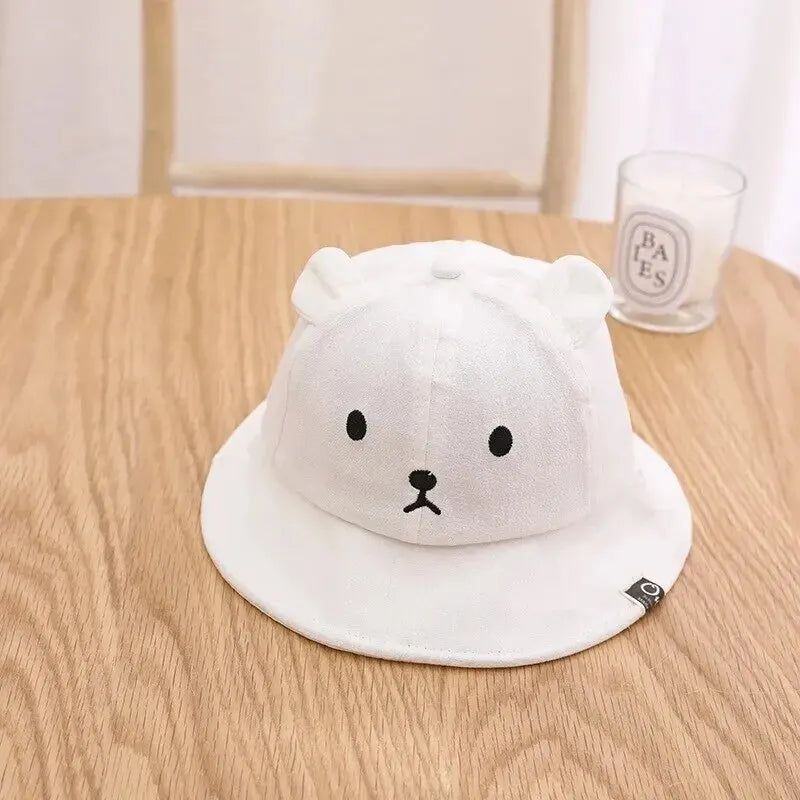 Cute Baby Bucket Hat with Ears Cute Bear with Ears Cute Bear Girl with Ears Cotton Baby Hat