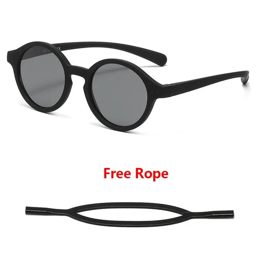 0-4 Years Baby Silical Gel Glasses UV400 Protection TPEE Polarized Strap Baby Girl Flexible Sunglasses with Free Silicone Rope