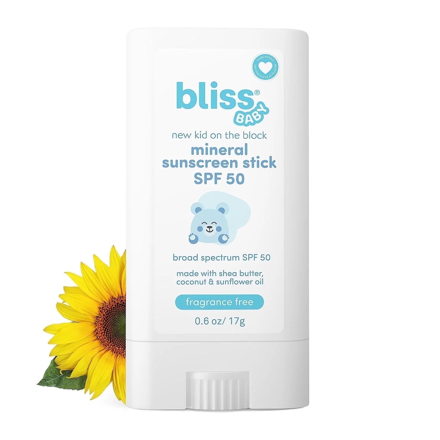 Mineral Sunscreen Stick, Premium SPF 50, Natural Zinc Oxide, Fragrance-Free, Hypoallergenic & Dermatologist Tested, Water-Resistant, Vegan, Sensitive Skin - for Babies, Kids & Family