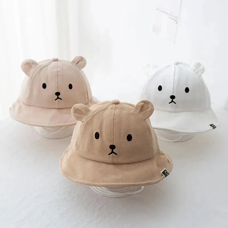Cute Baby Bucket Hat with Ears Cute Bear with Ears Cute Bear Girl with Ears Cotton Baby Hat