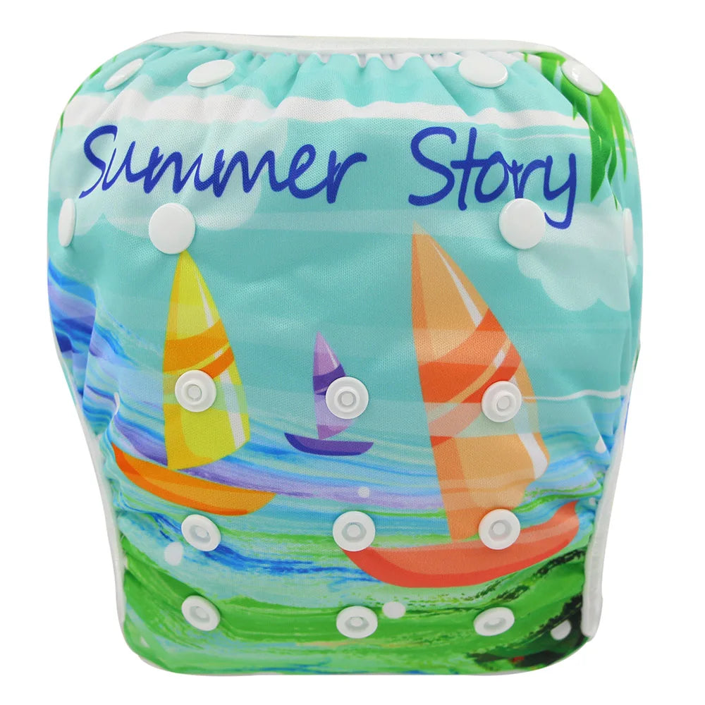 Baby Swim Diaper Waterproof Adjustable Cloth Diapers Pool Pant Swimming Diaper Cover Reusable Washable Baby Nappies