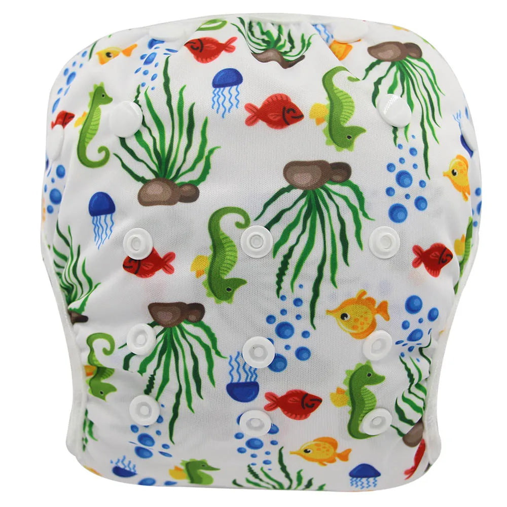 Baby Swim Diaper Waterproof Adjustable Cloth Diapers Pool Pant Swimming Diaper Cover Reusable Washable Baby Nappies