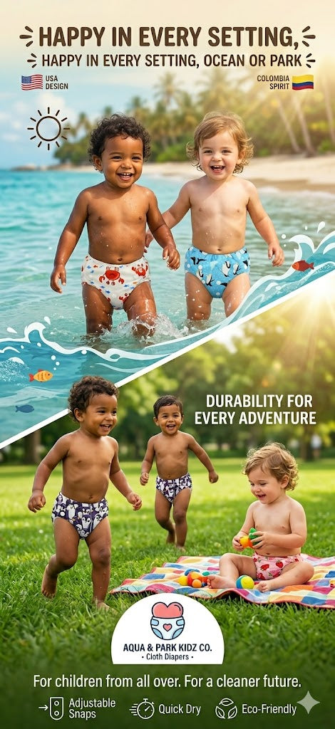 Baby Swim Diaper Waterproof Adjustable Cloth Diapers Pool Pant Swimming Diaper Cover Reusable Washable Baby Nappies