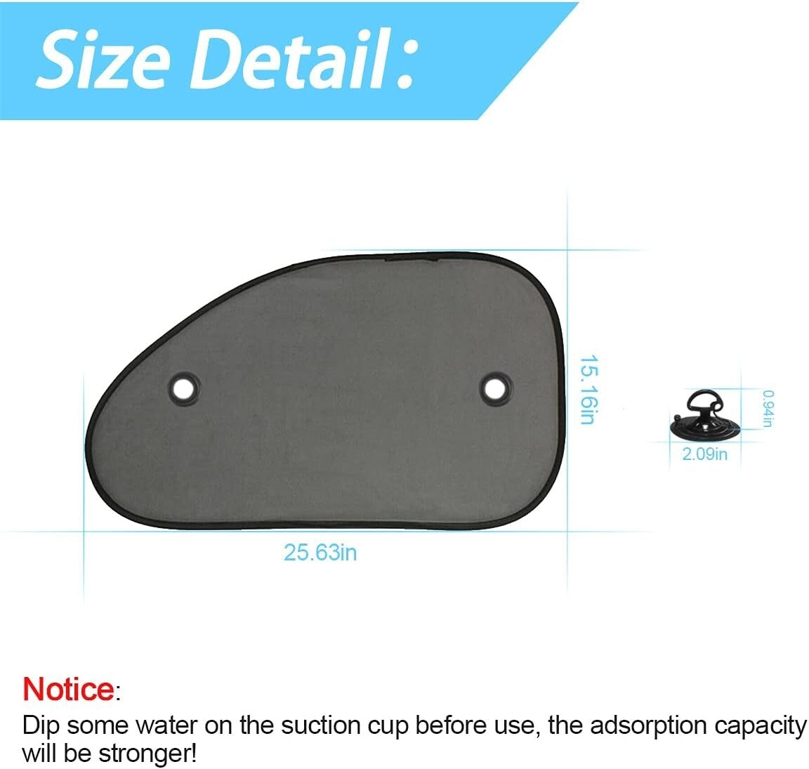 2 Pack Universal Car Window Shade Cling Sunshade Sun Glare and UV Rays Protect