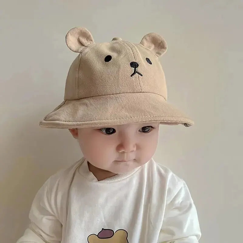 Cute Baby Bucket Hat with Ears Cute Bear with Ears Cute Bear Girl with Ears Cotton Baby Hat